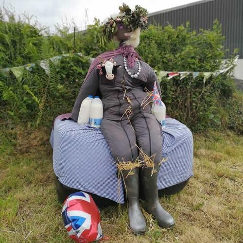 Photo Gallery Image - Land Girl with Union Jacks and pints of milk