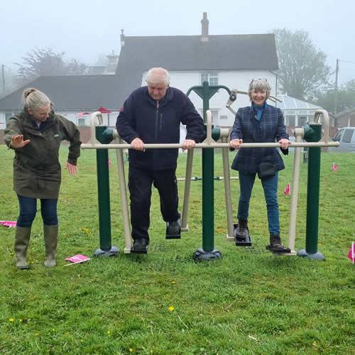 Photo Gallery Image - Parish Councillors trying out the gym